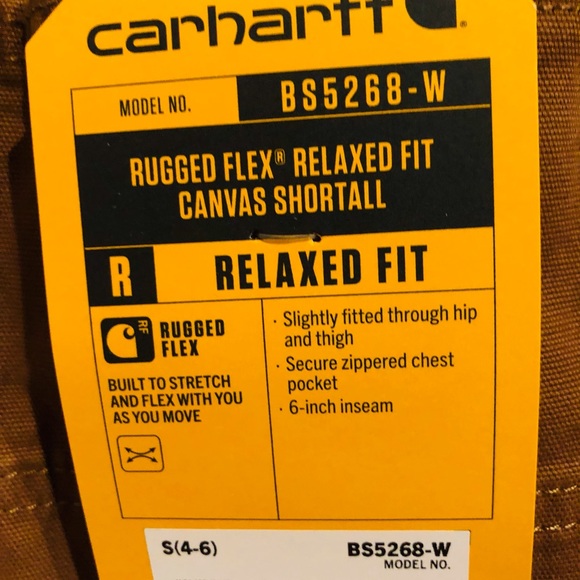 Carhartt Womens Rugged Flex Relaxed Fit Canvas Shortall Small - Picture 5 of 6